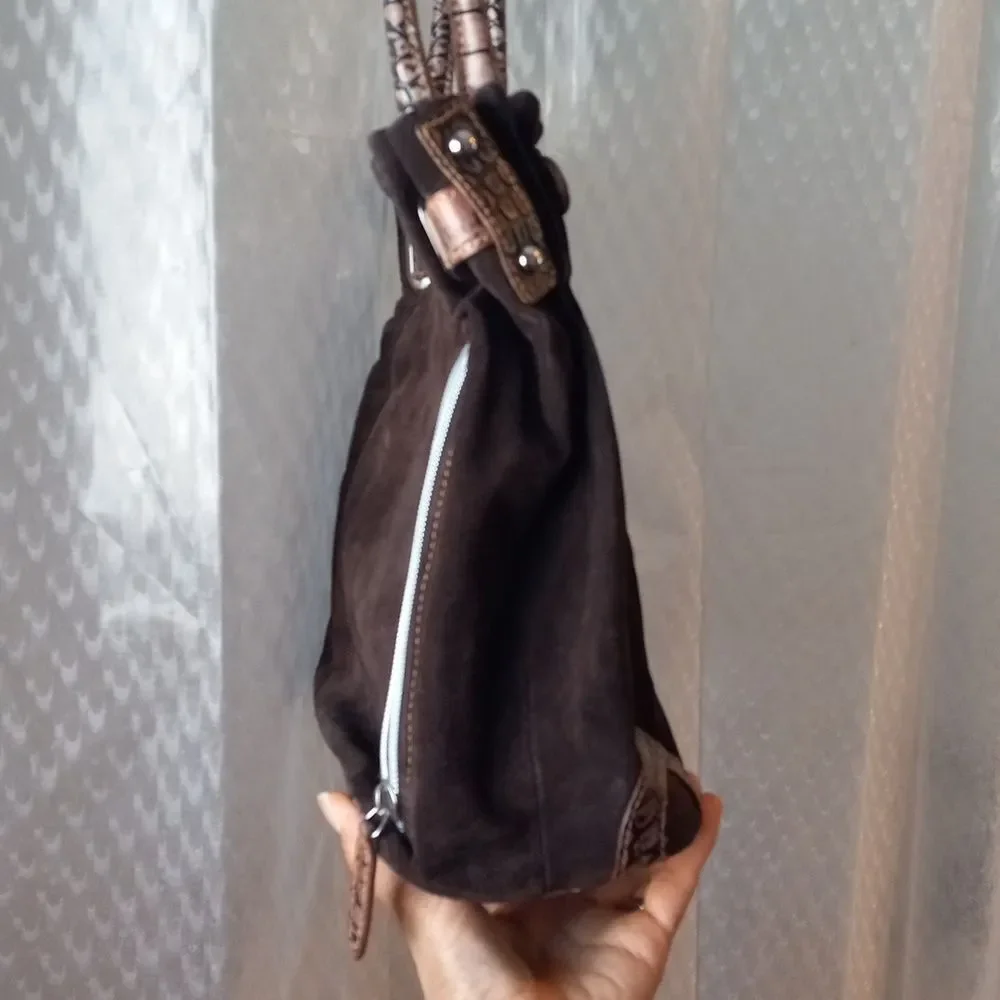 Gun Tote'n Mamas Concealed Carry Brown Swede Purse Shoulder Bag